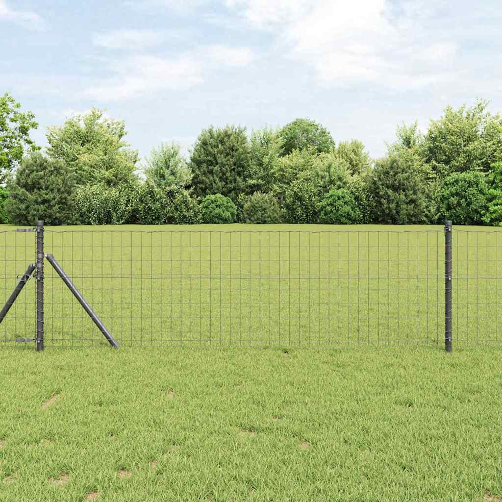 Ogrodzenie Euro Szary 0,4 x 50 m Żelazo pokryte PVC vidaXL