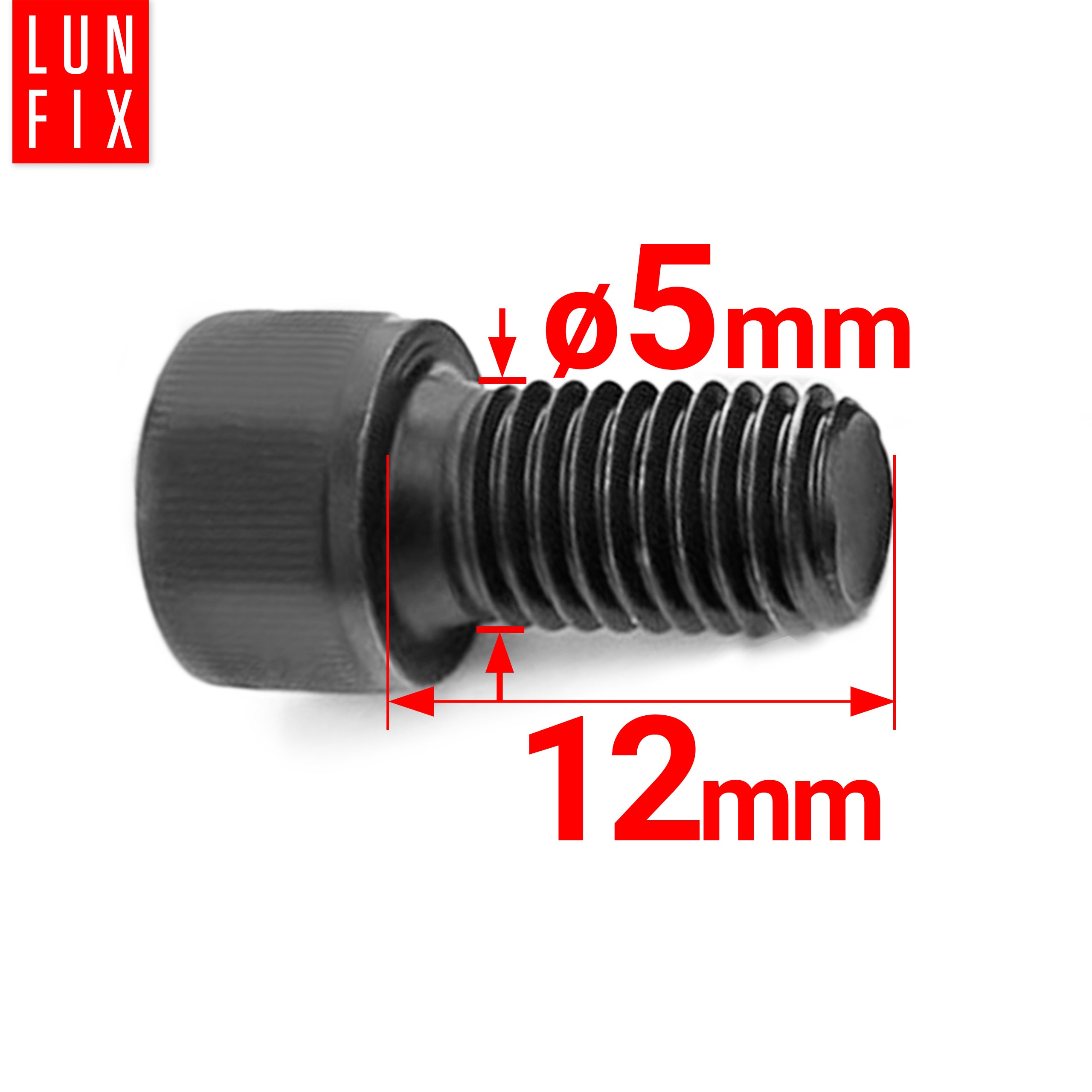 Śruba imbusowa DIN 912 czarna M5 12 mm kl. 8.8 1kg
