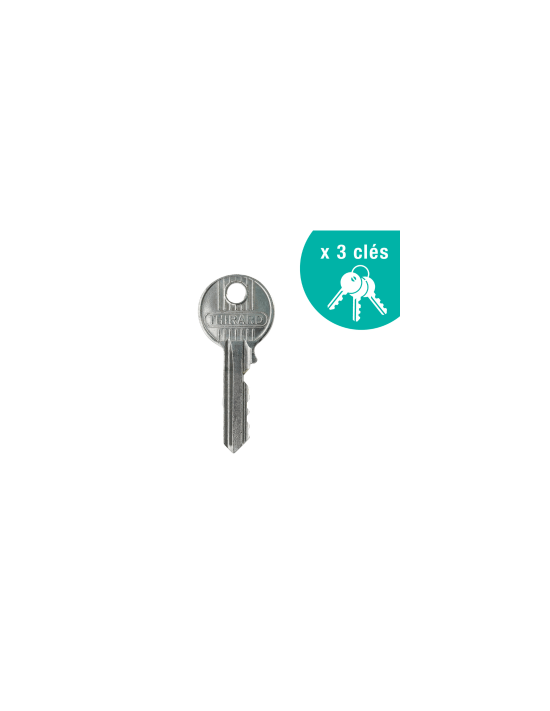 THIRARD - Verrou à bouton Concorde pour porte d'entrée, cylindre 45mm, acier, 3 clés, époxy bronze - THIRARD - 5