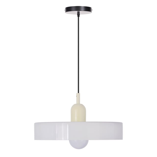 Suspension Arturesthome,Lumière intérieur,Cylindre,Verre,E27,Beige avec blanc,Salon,Chambre,Salle à manger,Ilot de la cuisine,D35CM x H22CM