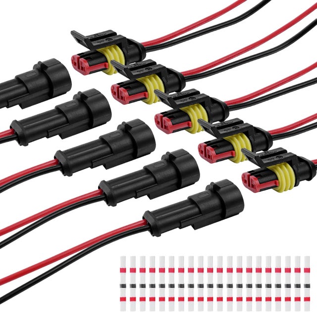 Kit 55 Set Connettori Spina Maschio Femmina Per Servo - Pin Crimpare Cavo Con Attrezzo, Nero/Rosso
