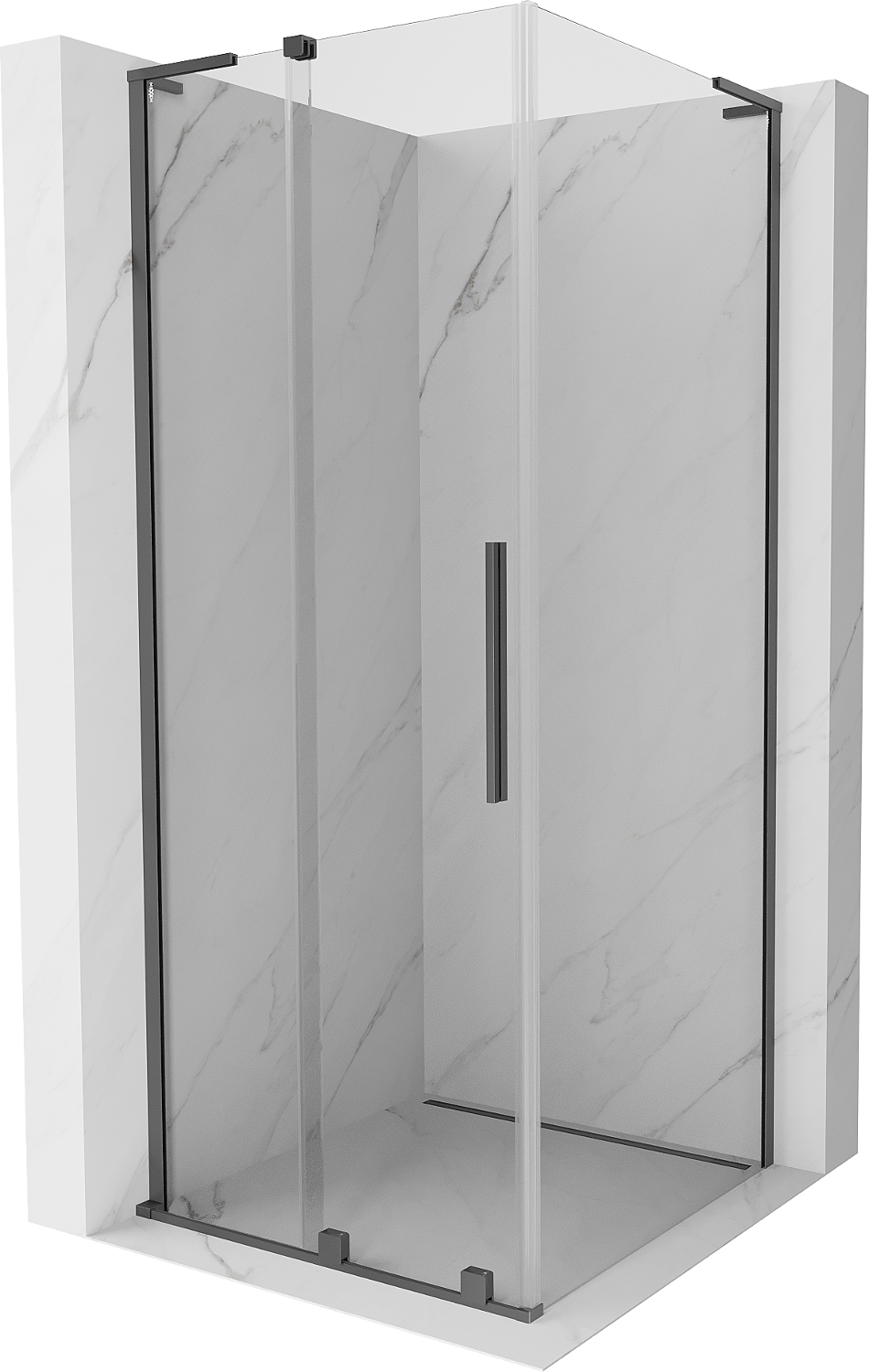 Mexen Velar L kabina prysznicowa rozsuwana 120 x 120 cm, transparent, gun metal - 871-120-120-03-95