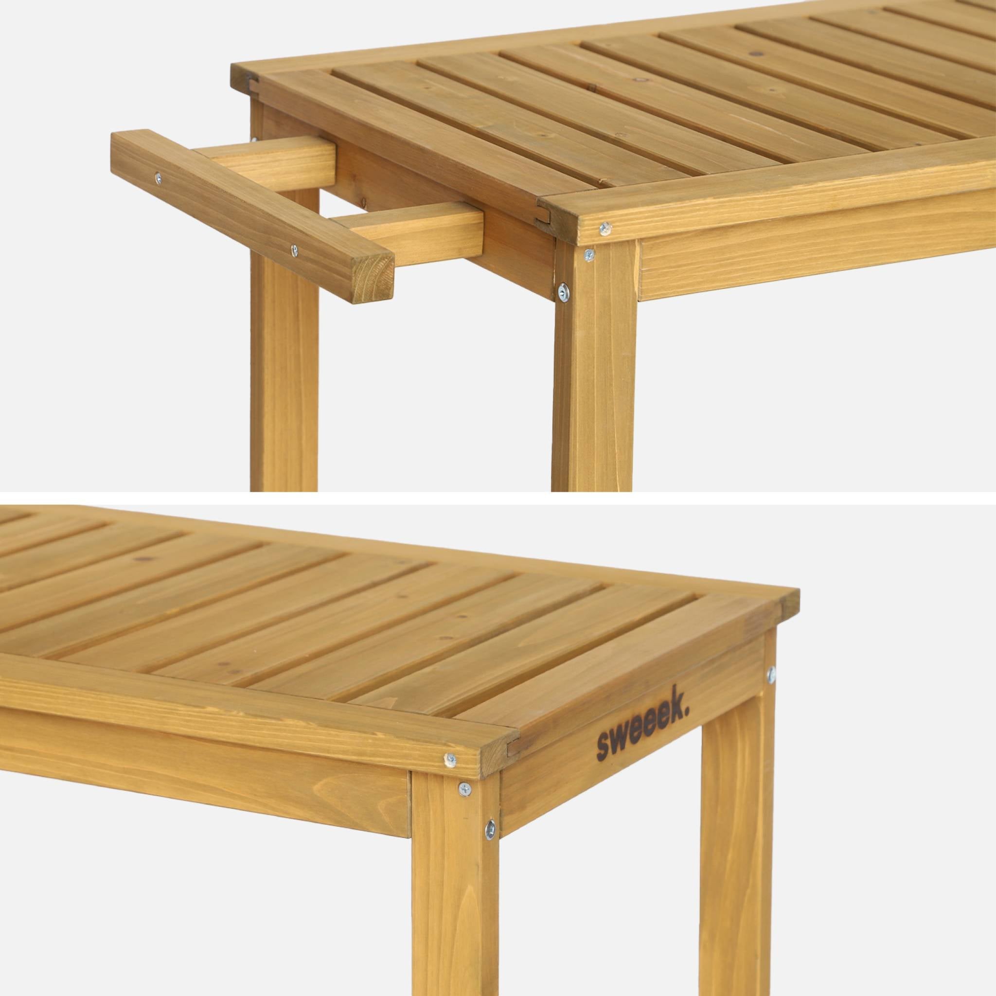 Desserte extérieure 95 cm en bois avec roues et poignée. Bois naturel. L 95 x l 47 x h 74cm AULNE - 9