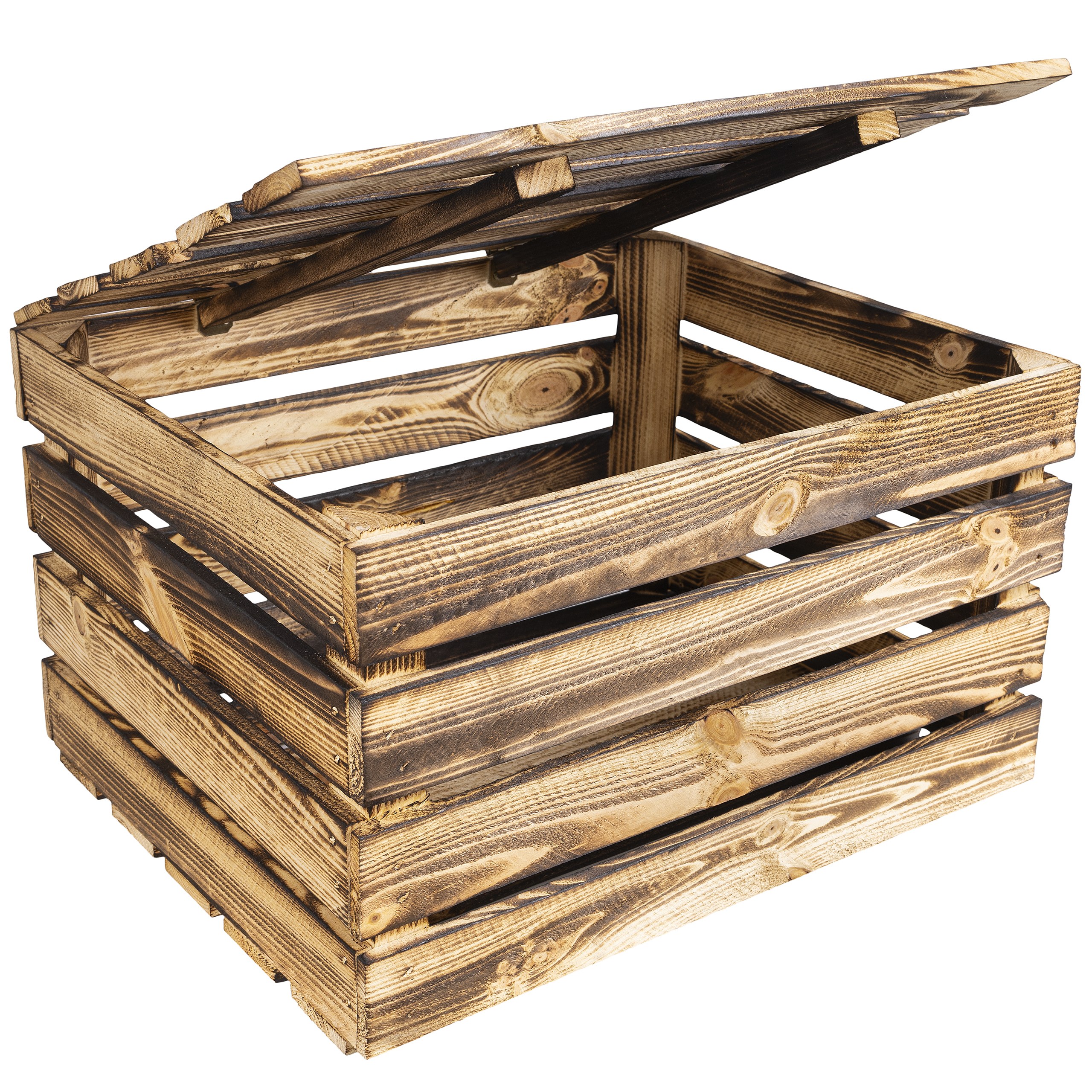 Scatola In Legno Fiammato Per Scaffali Kallax E Expedit | 33x38x32,5 Cm | Rustica E Unica
