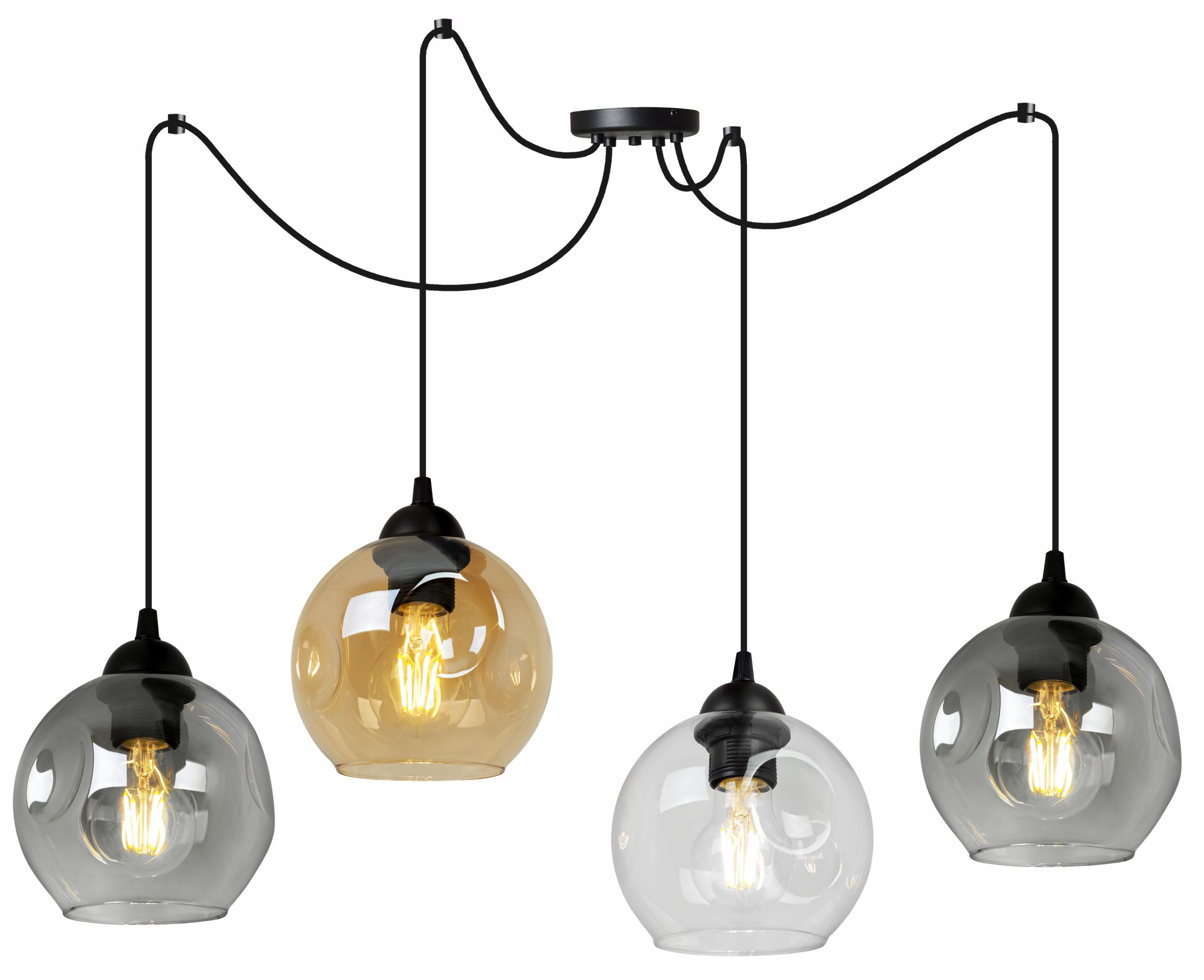 Lampa sufitowa wisząca Spider Rio elegance 4xE27 abażur kula wielokolorowa Light Home LH