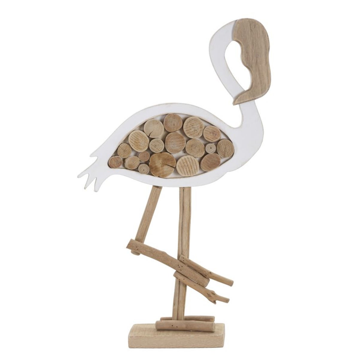 Rzeźba Flamingo, Drewno, Brązowy, Seven Design