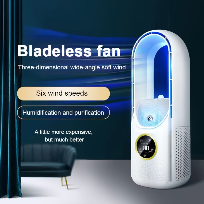 Ar Condicionado portátil USB com temporizador ajustável de 6 velocidades para casa e escritório, branco - 3