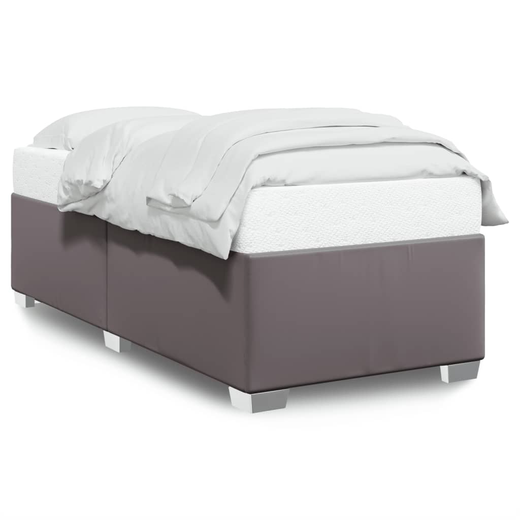 Cadre de lit sans matelas gris en similicuir, pour la chambre, 100 × 200 cm - 2