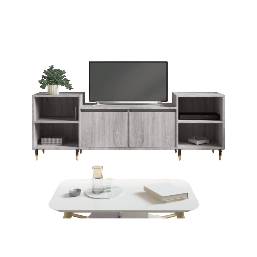 vidaXL Meuble TV Sonoma gris 160x35x55 cm Bois d'ingénierie - 2