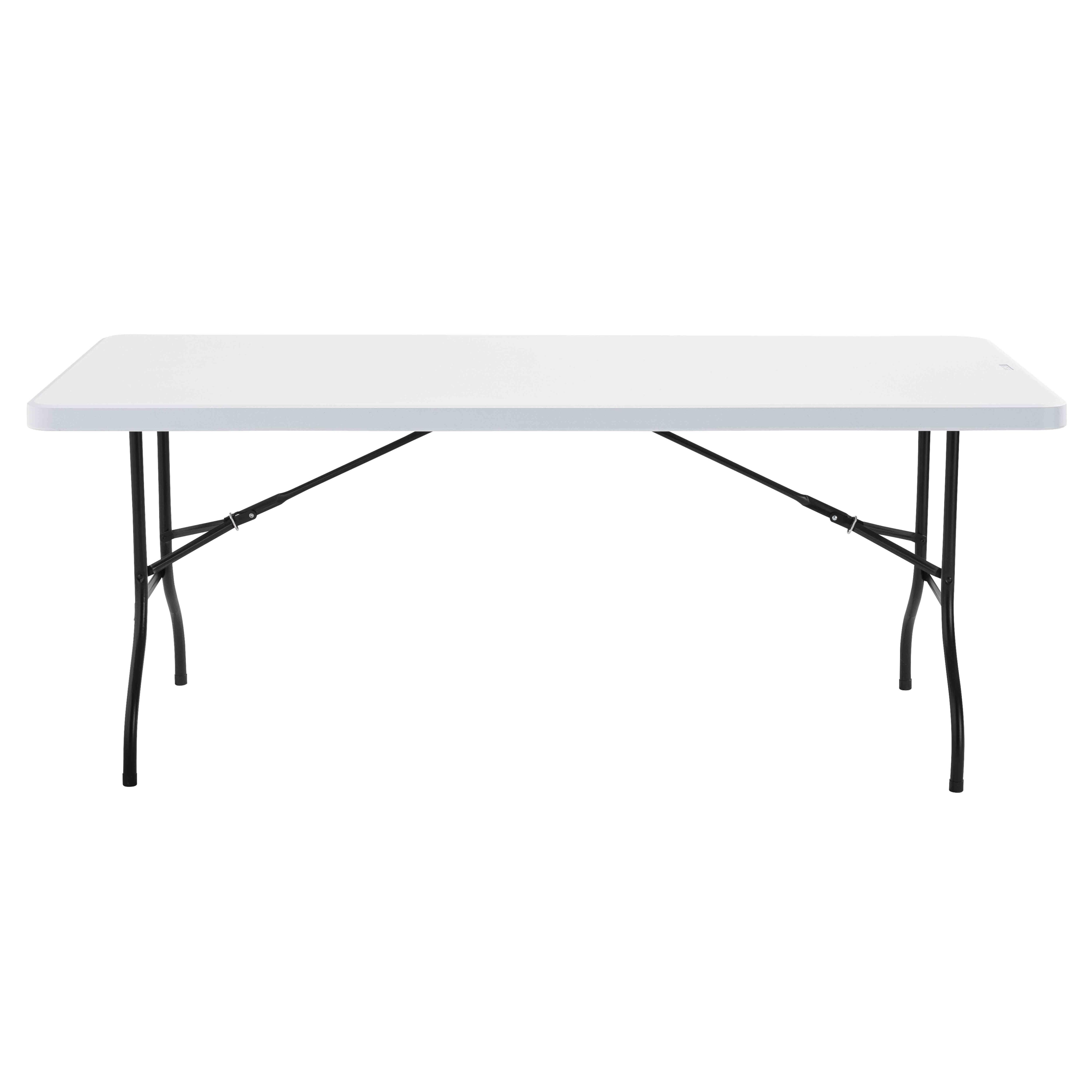 Table à manger de jardin rectangulaire en Polyéthylène Blanc 8 places - 2