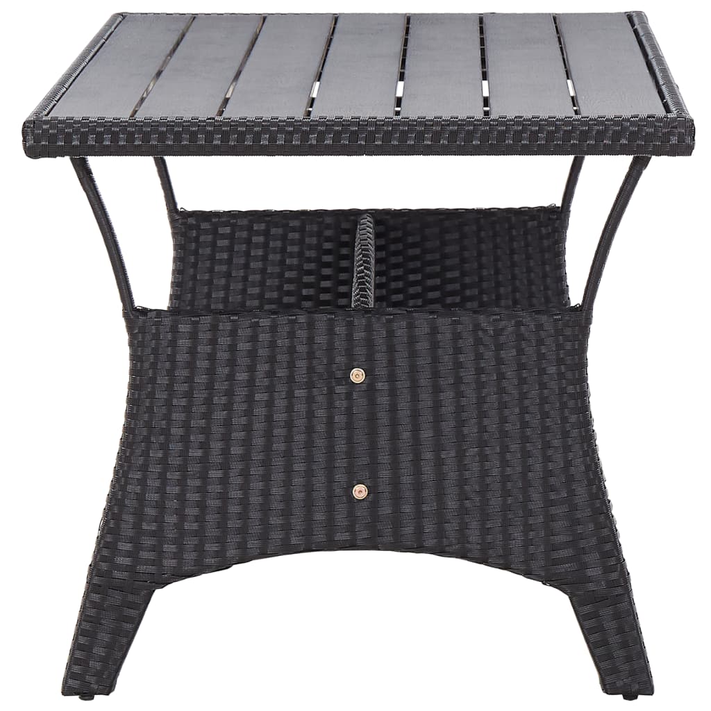 Maison Exclusive - Tavolo da Giardino Nero 120x70x66 cm in Polyrattan - 3