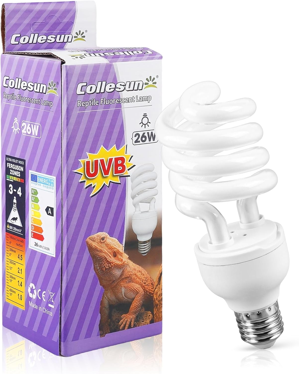 Żarówka UVB dla gadów 26 W i kompaktowa lampa fluorescencyjna 10 W 220 V, idealna do akwariów i terrariów.
