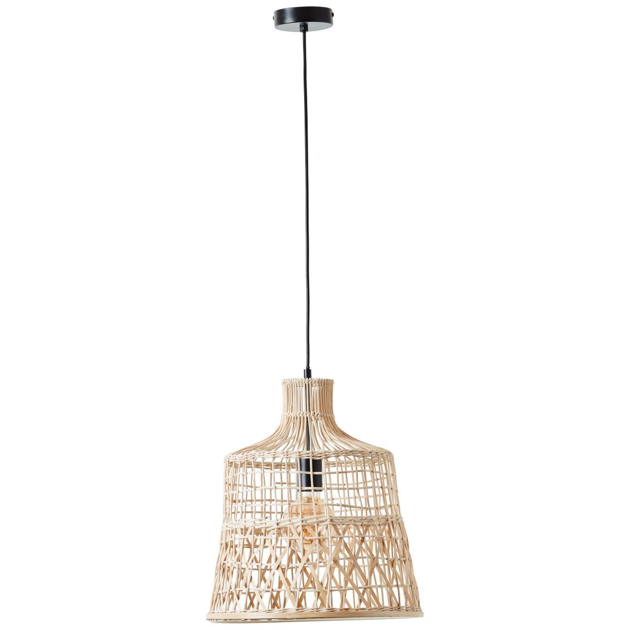 Lampa BRILLIANT, zawieszenie Newbury 35cm rattan, 1x A60, E27, 25W, kabel można skrócić / regulowana wysokość - 2