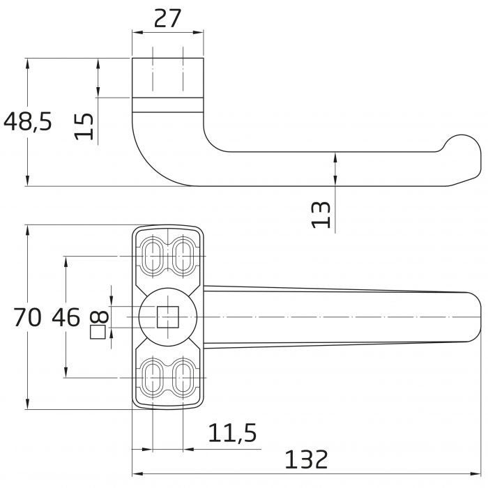 Manilla puerta epsilon aluminio lacado blanco - 2
