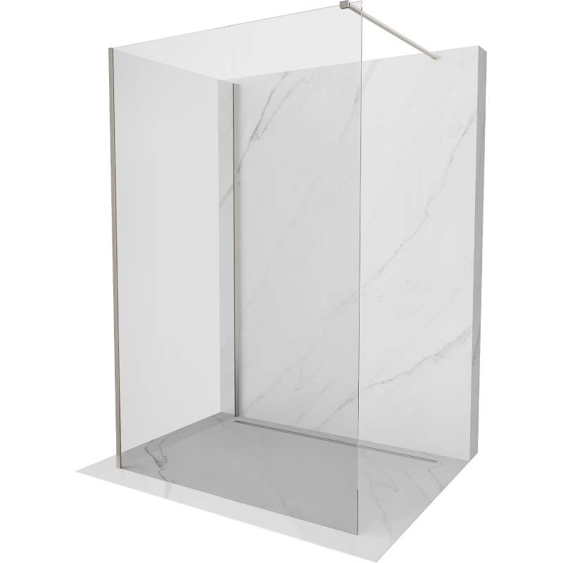 Mexen Kioto ścianka prysznicowa Walk-in 140 x 120 cm, transparent, nikiel szczotkowany - 800-140-212-97-00-120