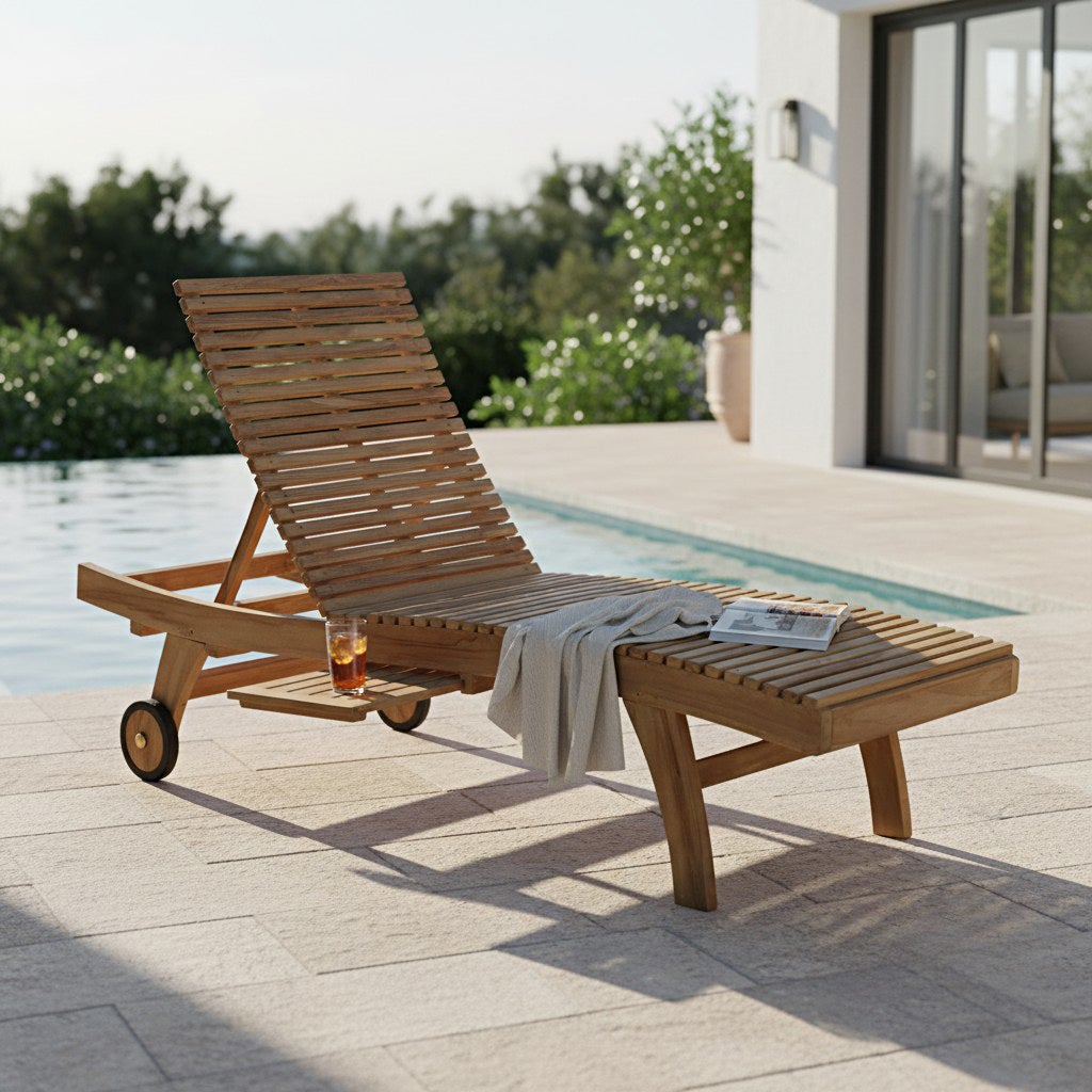Bain de Soleil en teck massif Beverly - 4