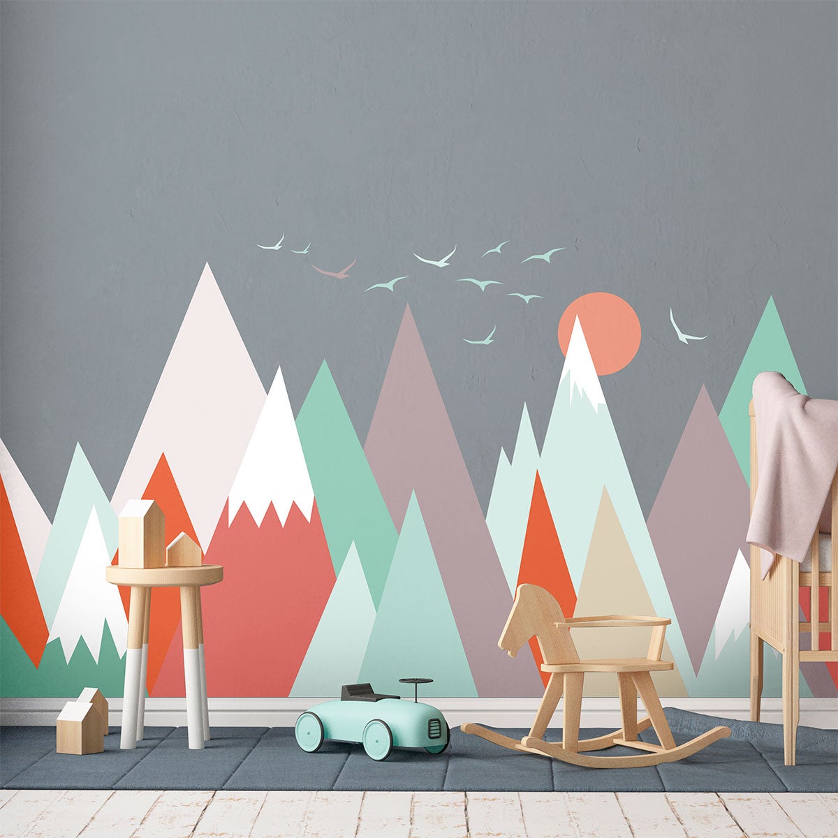 Adesivo bambino di montagna scandinavo melanika - Sticker adesivo - adesivi murali - 100x150cm - 3