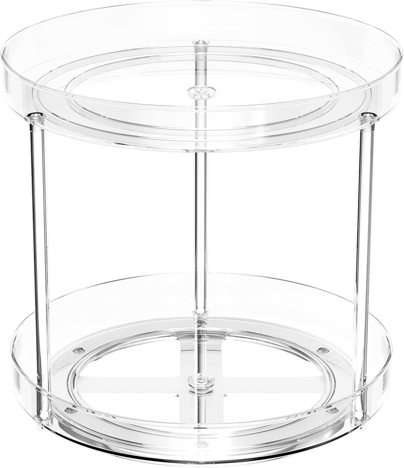 Obrotowy stojak na przyprawy – 360° Obrotowy stojak na przyprawy, przezroczysty, do przechowywania i organizacji w kuchni, 2 poziomy – obrotowa taca