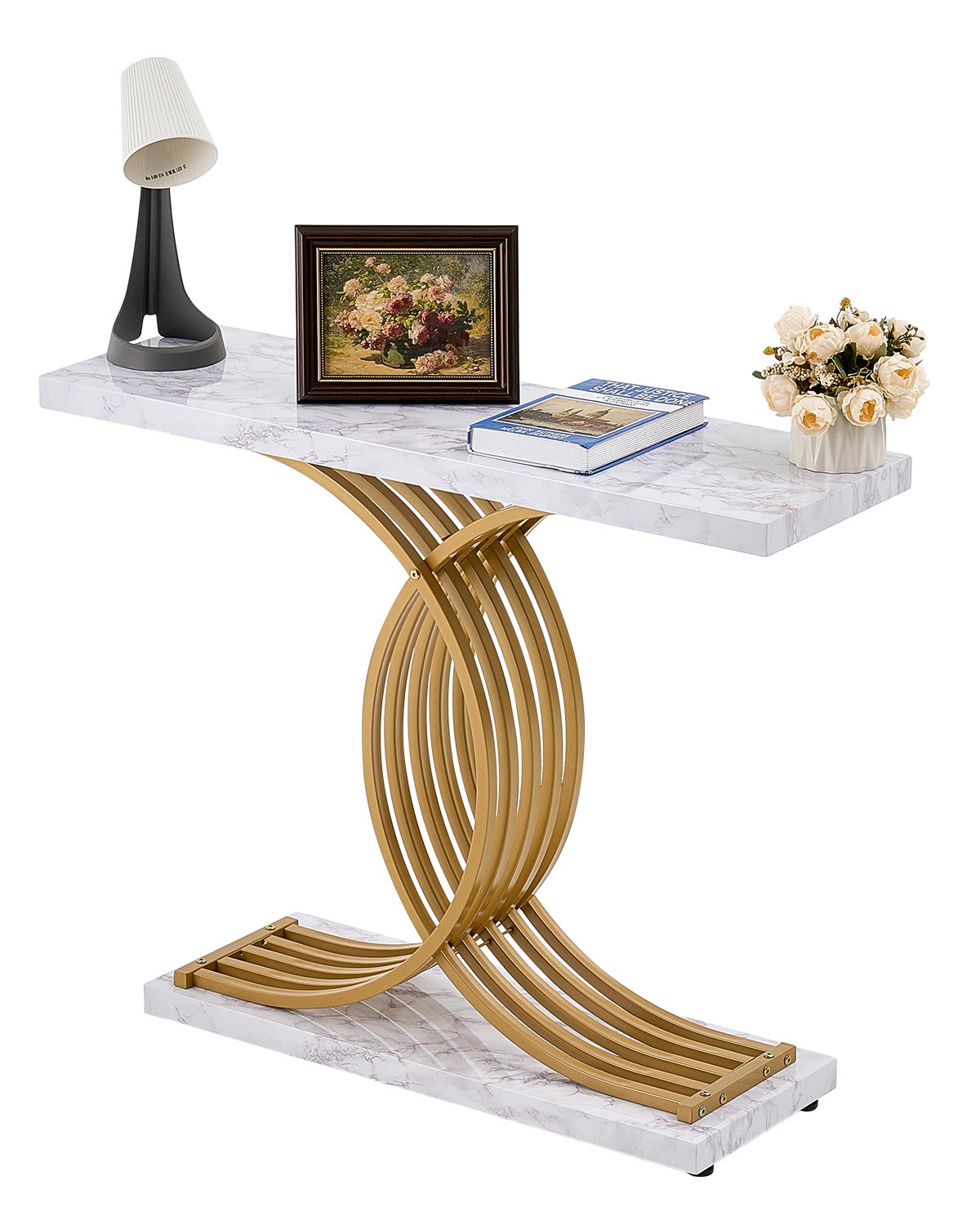 Wąski stolik konsolowy, stolik wejściowy, stolik pomocniczy 1-poziomowy, salon VEVOR