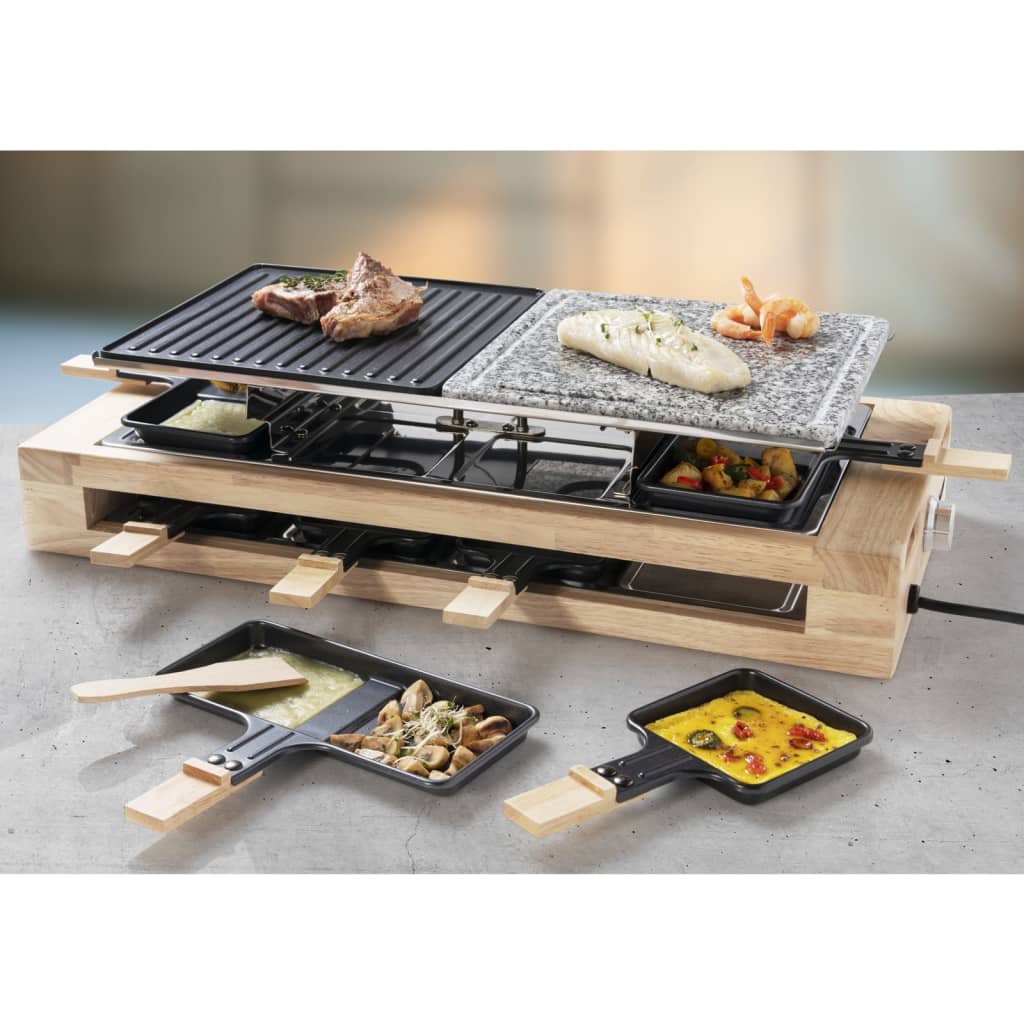 Bestron Parrilla raclette ARG300BW madera negro XL 1500 W Leroy Merlin