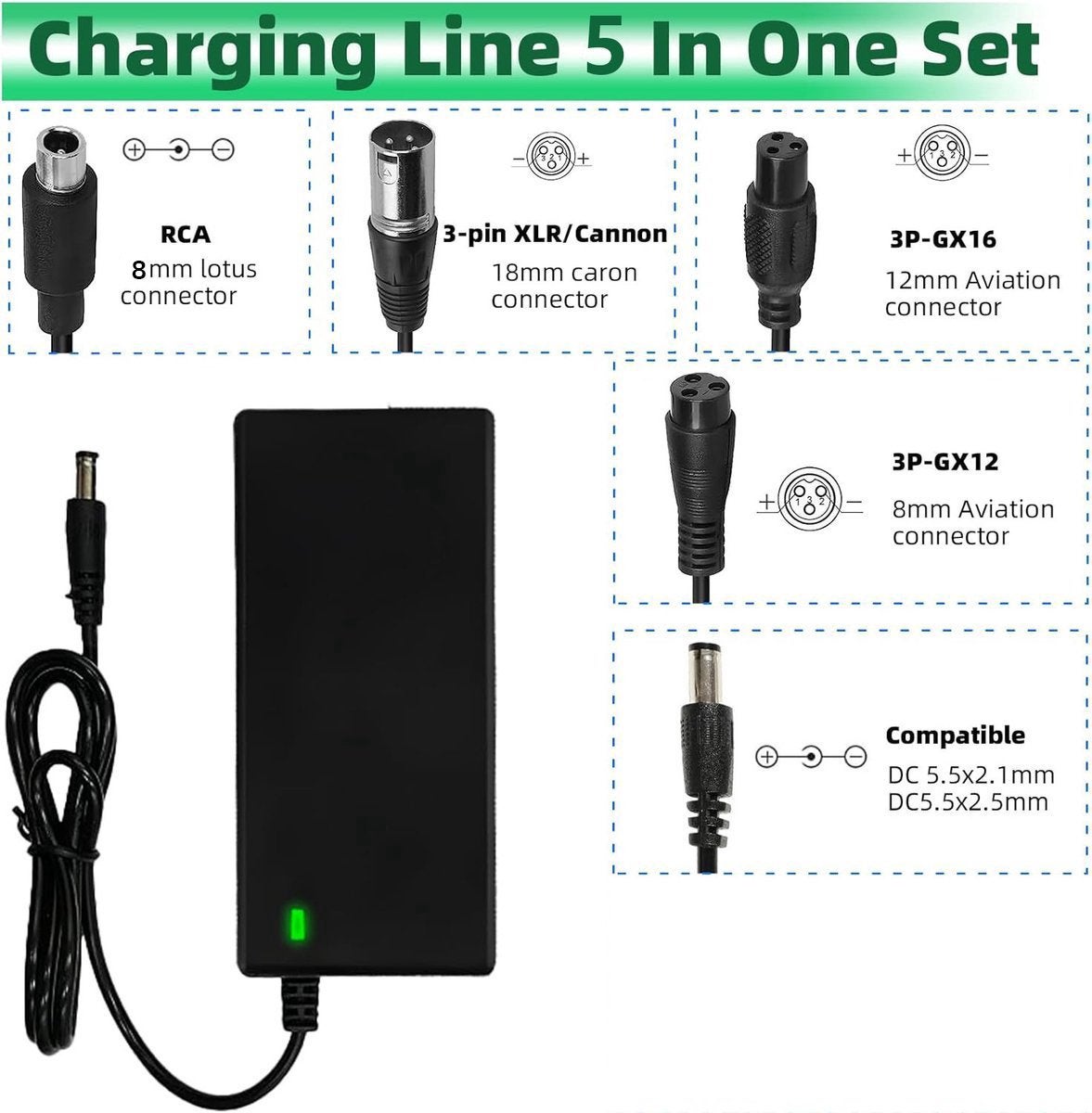 Chargeur Trottinette / Vélo électrique 36V 6Ah-12Ah - Prise Trois Points Mâle - Neuf