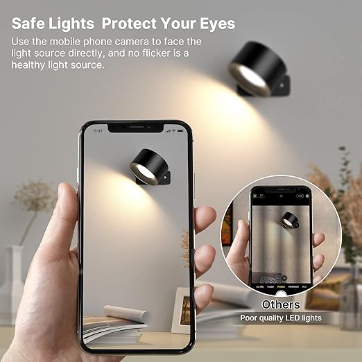 Lampada Da Parete LED Con Ricarica USB - 12W, Rotazione 360°, Luce Calda, Per Camera E Salotto - Foto 8