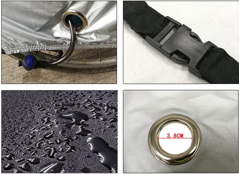 Housse de vélo d'extérieur imperméable pour VTT et vélo de route avec trou de verrouillage et sac de rangement - 5