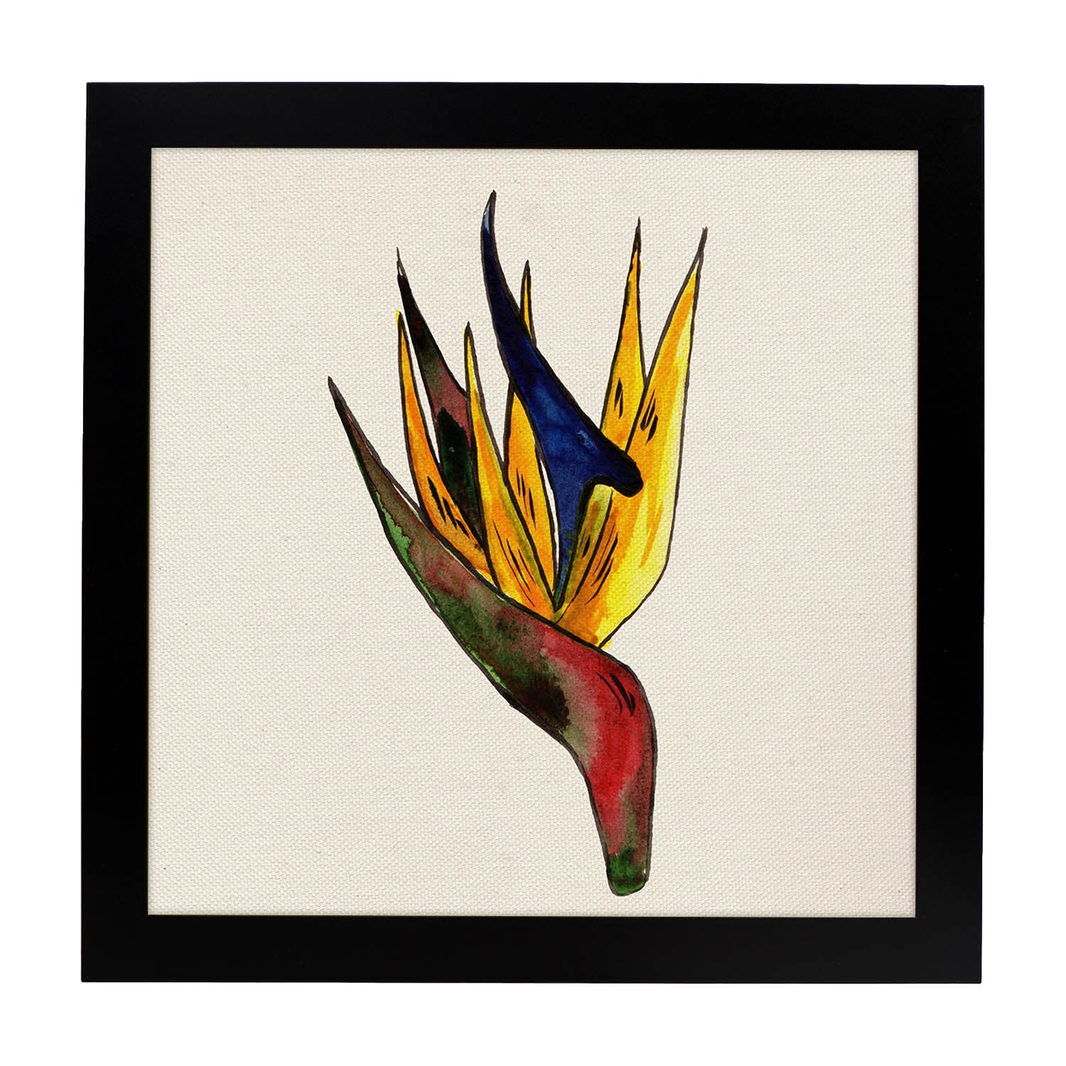 Affiche De Fleur Et De Nature. Flor Carré Amista, Illustré De Dessins De Couleur. Châssis Blanc - 2