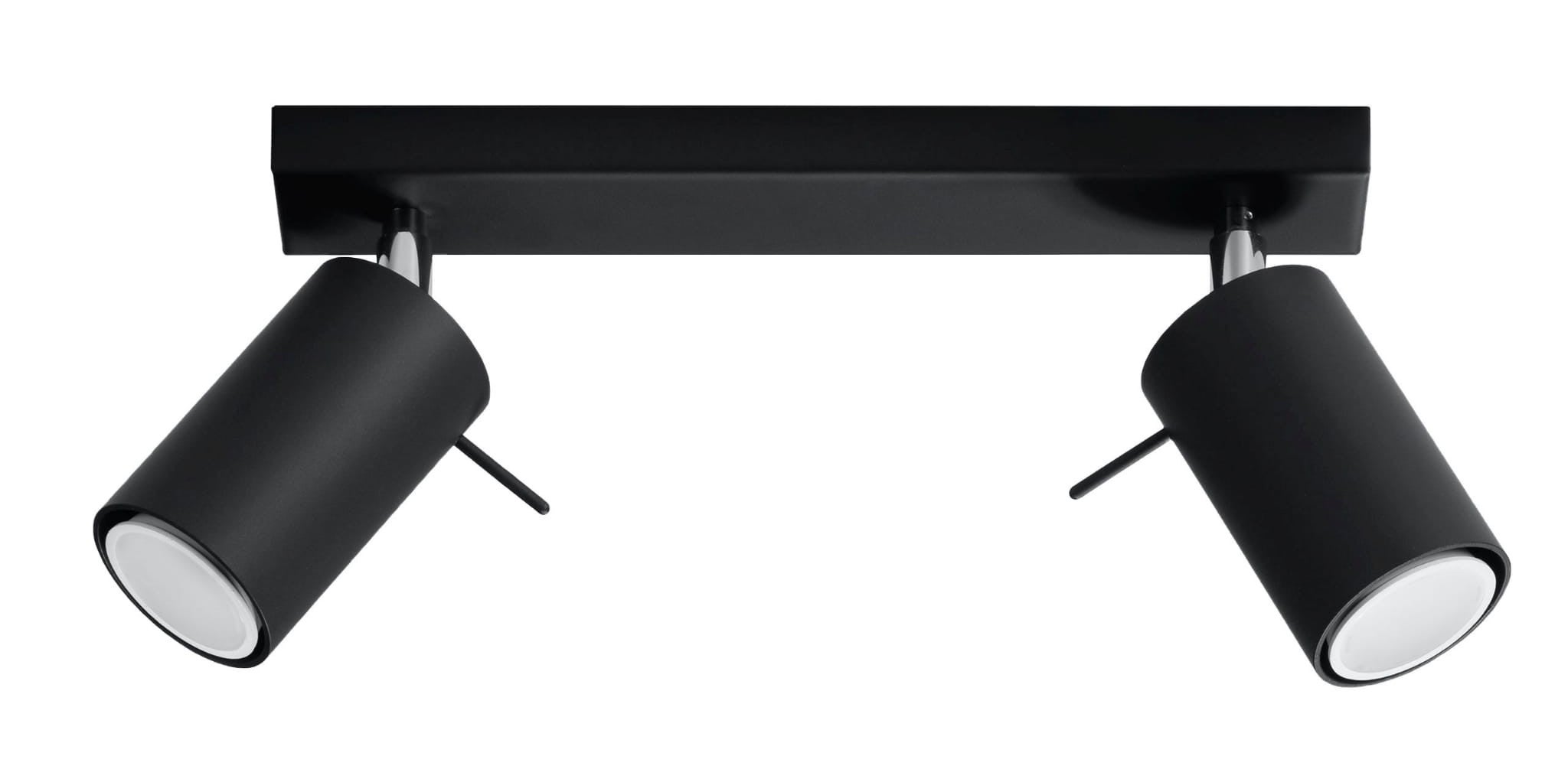 Reflektor sufitowy spot natynkowy Ring listwa czarny-chromowany 2xGU10x40W wym: 30 x 8 cm metal Sollux Lighting
