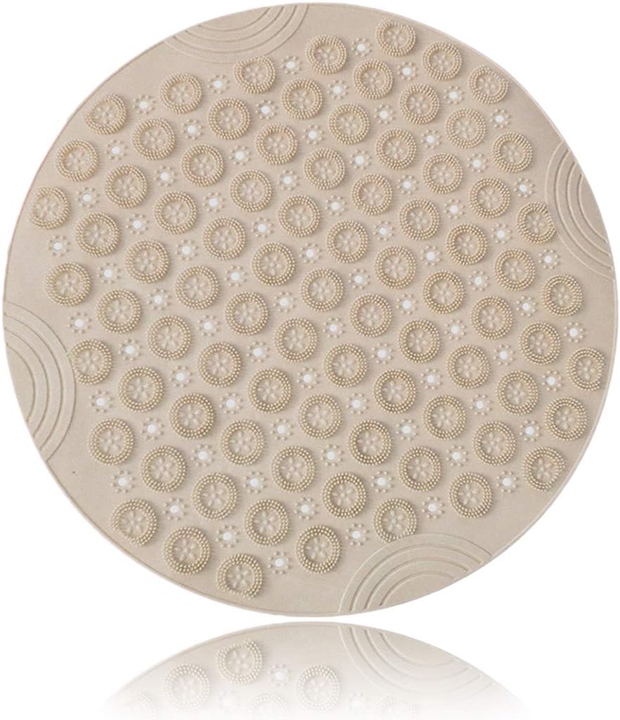 Mata antypoślizgowa do wanny, okrągła mata prysznicowa z tworzywa PVC, odporna na pleśń, z przyssawkami, trwała mata do masażu stóp, antybakteryjna