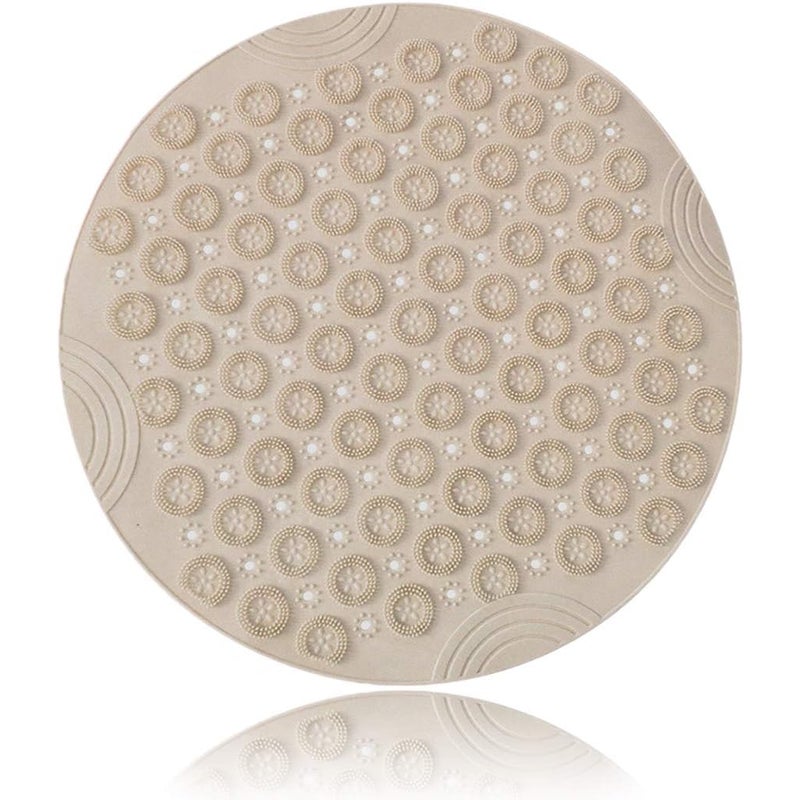 Mata antypoślizgowa do wanny, okrągła mata prysznicowa z tworzywa PVC, odporna na pleśń, z przyssawkami, trwała mata do masażu stóp, antybakteryjna