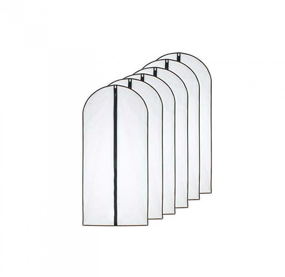 Zestaw 6 przezroczystych, odpornych na wilgoć pokrowców na ubrania, idealnych na płaszcze i garnitury.