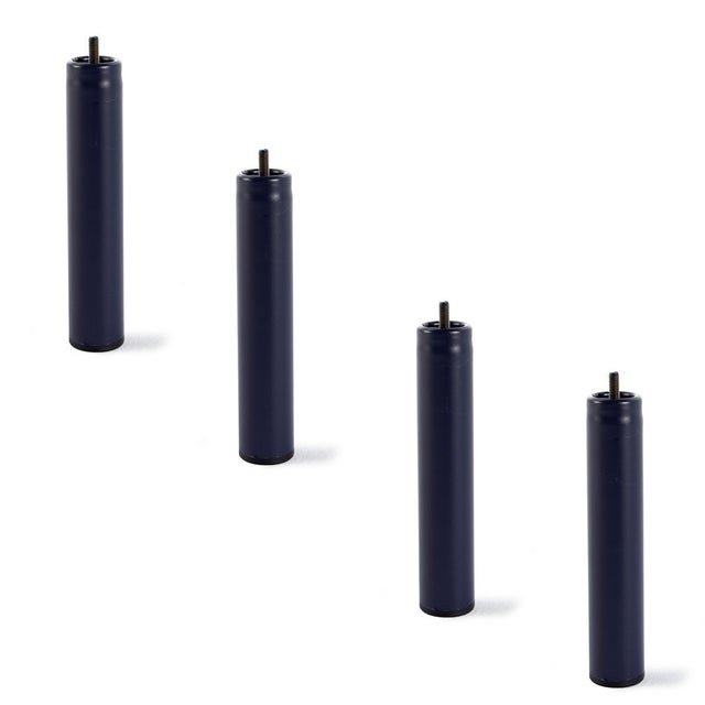 Juego de 4 Patas Cilíndricas para Somier o Bases Tapizadas | Patas metálicas de 25 cm con Rosca para M-10