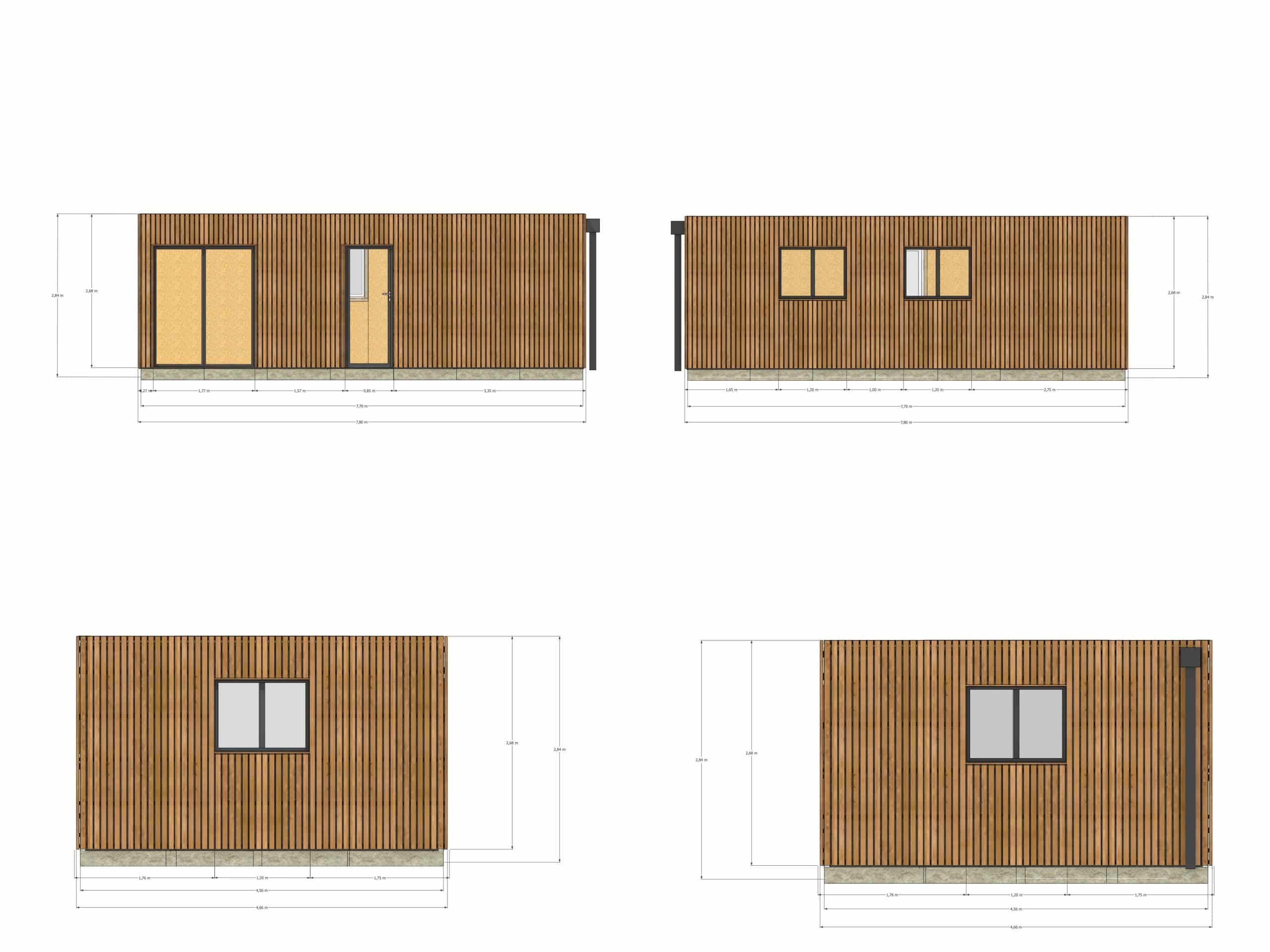Studio de jardin indépendant à louer en bois 7,7 x 4,6 x 2,7 m - 4