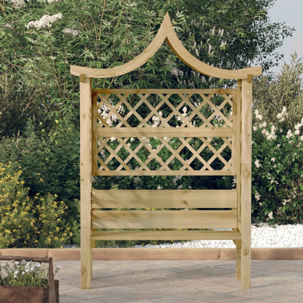 Tonnelle de jardin | Pergola de jardin avec toit et banc Bois de pin imprégné CFW310778 - 2