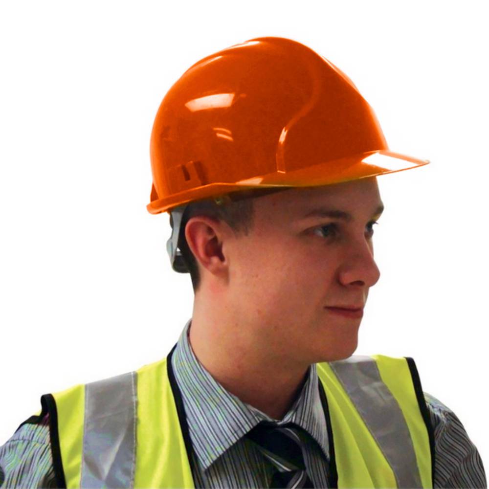 Lot 5 Casques de chantier securite casquette protection tete travaux EPI orange - 2