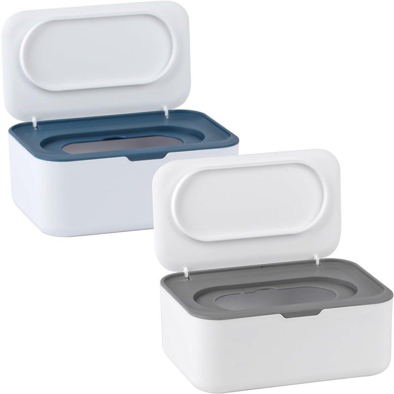 Zestaw 2 dozowników na chusteczki nawilżane dla niemowląt, pojemników na chusteczki nawilżane, pojemników na chusteczki suche i mokre oraz chusteczek