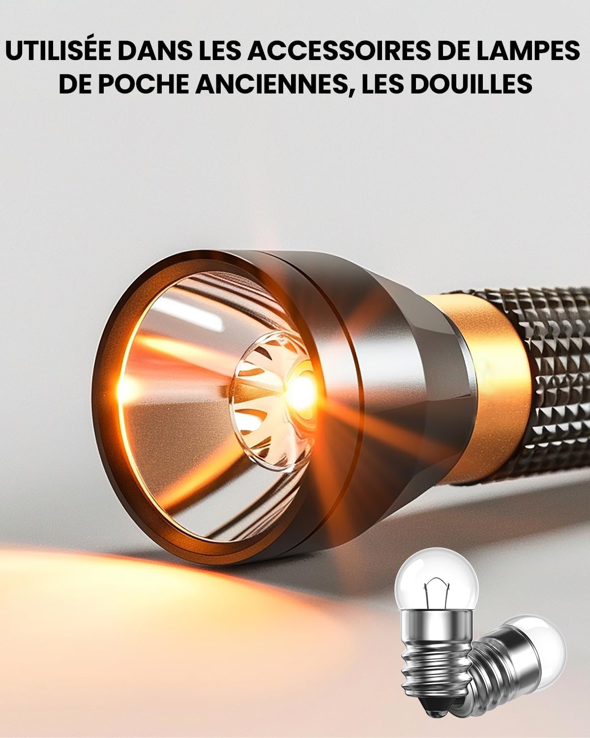 Lot de 10 Mini Ampoules E10 2,5V 0,5A, 1W Miniature à Culot à Vis Blanc Chaude pour Expérience Physique électrique et Lampe de Poche - 4