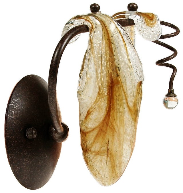 Kinkiet ścienny L&H patyna-brązowy 1xG9x40W wym: 24 x 12 x 12 cm szkło IP20 Candellux