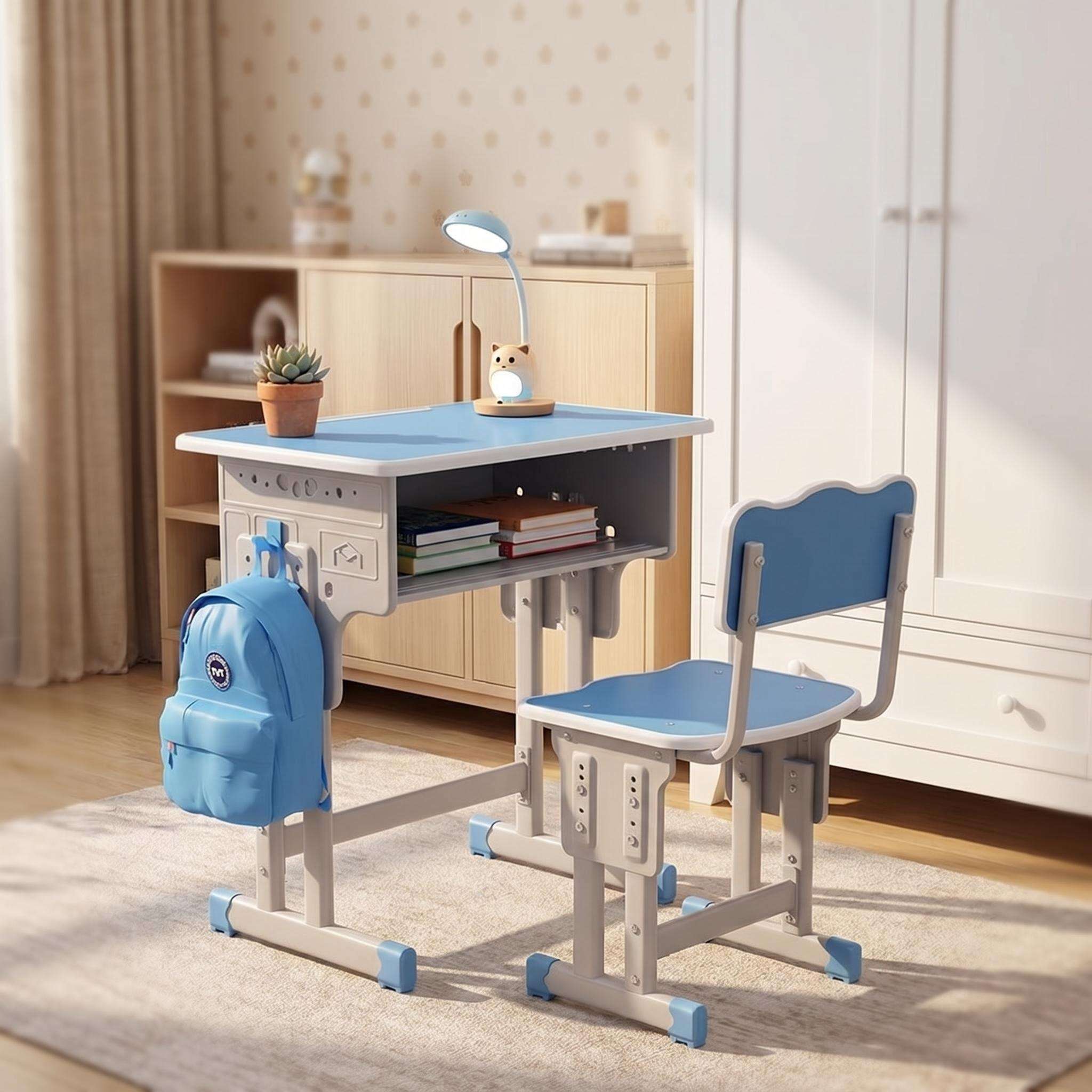 Ensemble de bureau et chaise pour enfants à hauteur réglable, design ergonomique, stable, idéal pour la croissance des enfants - 4