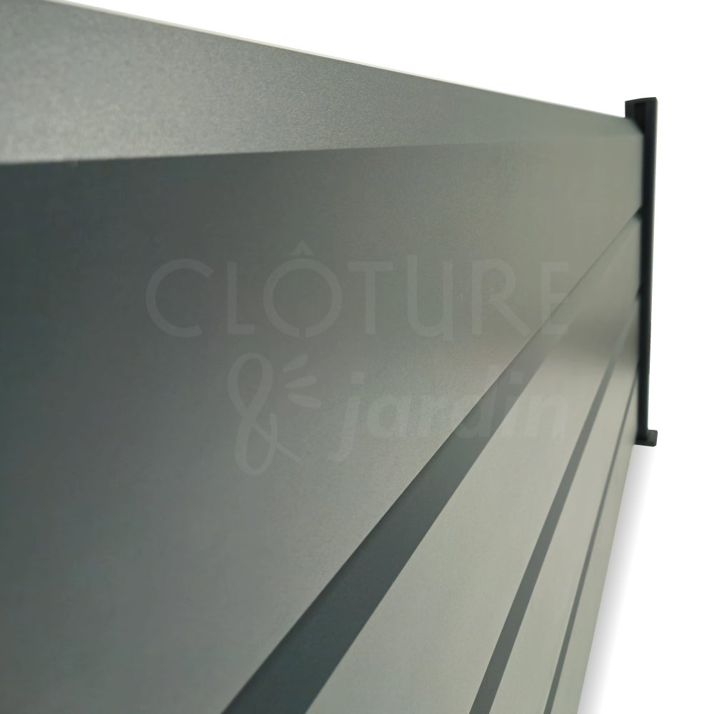Kit Clôture Aluminium Gris Anthracite 14M - Persienne - Sur Platines - 0,80 mètre - 3