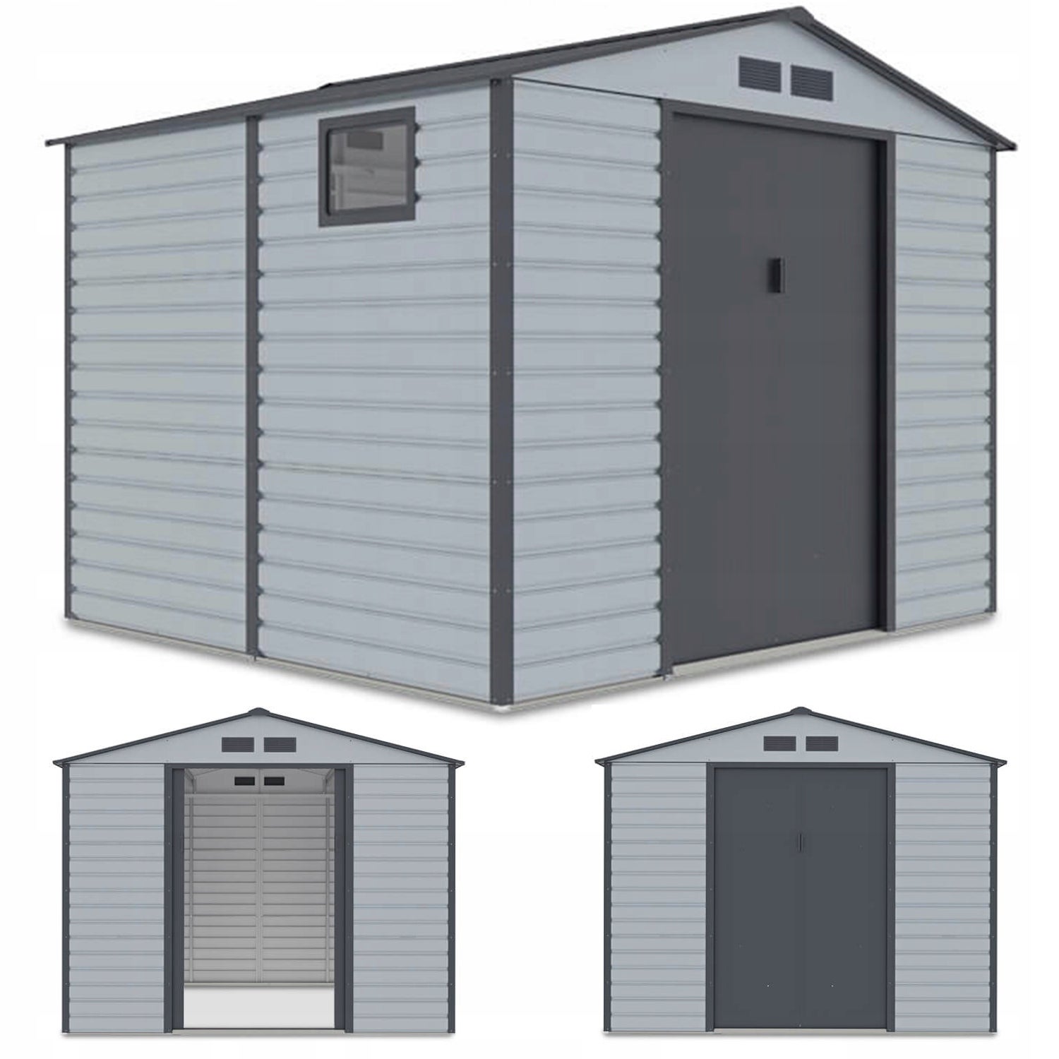 Domek Ogrodowy Narzędziowy na Narzędzia Szopa MONTREAL 267x245 cm Metalowy 1 szt