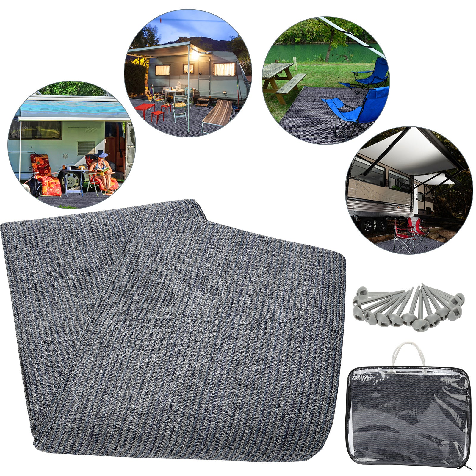 Dywanik do namiotu 250x250 cm HDPE PEHD Odporny na promienie UV do caravanu