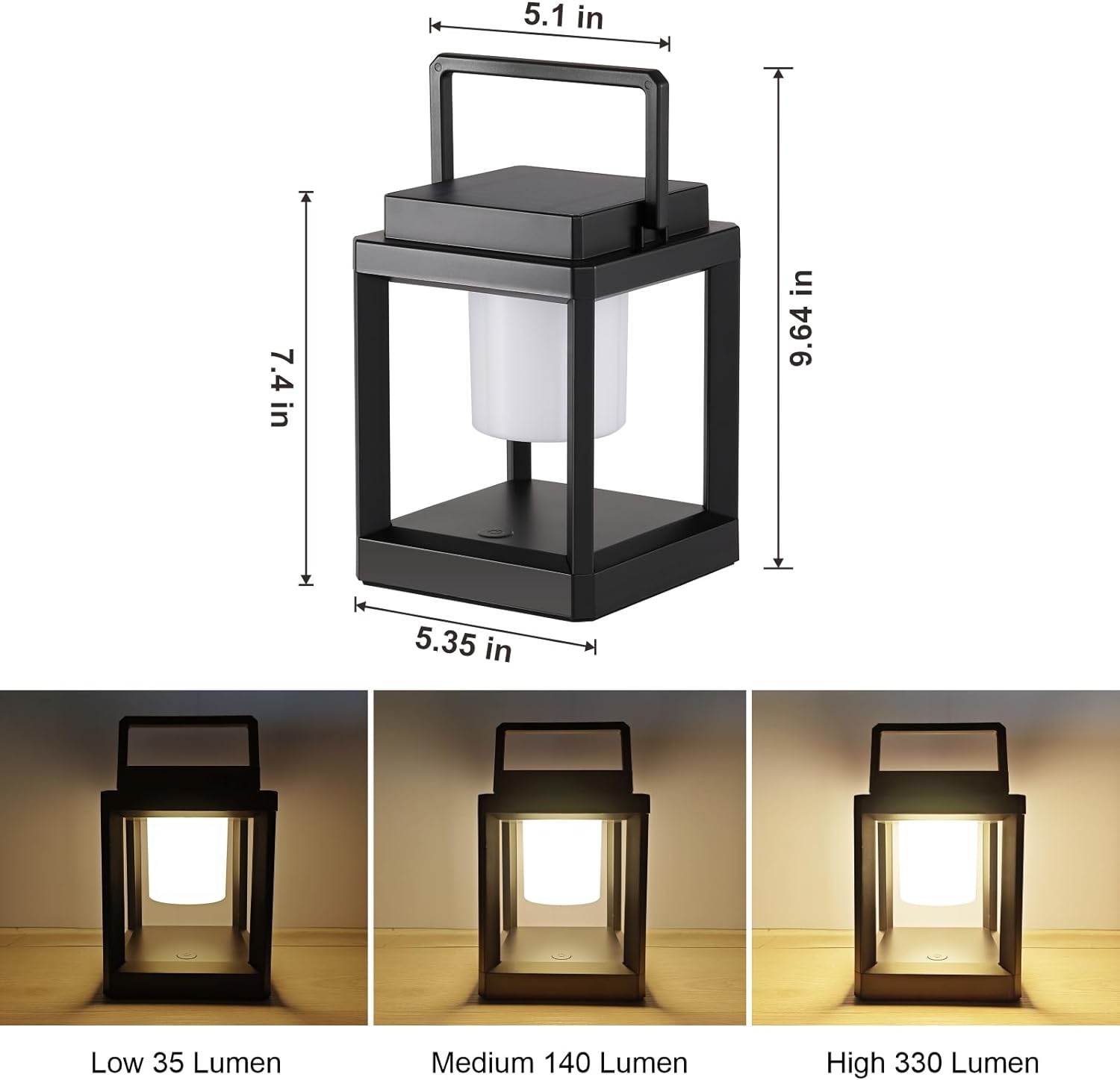 Candeeiro de mesa exterior com lanterna solar: Luzes LED suspensas portáteis Luzes decorativas impermeáveis-3000K (luz quente) - 2