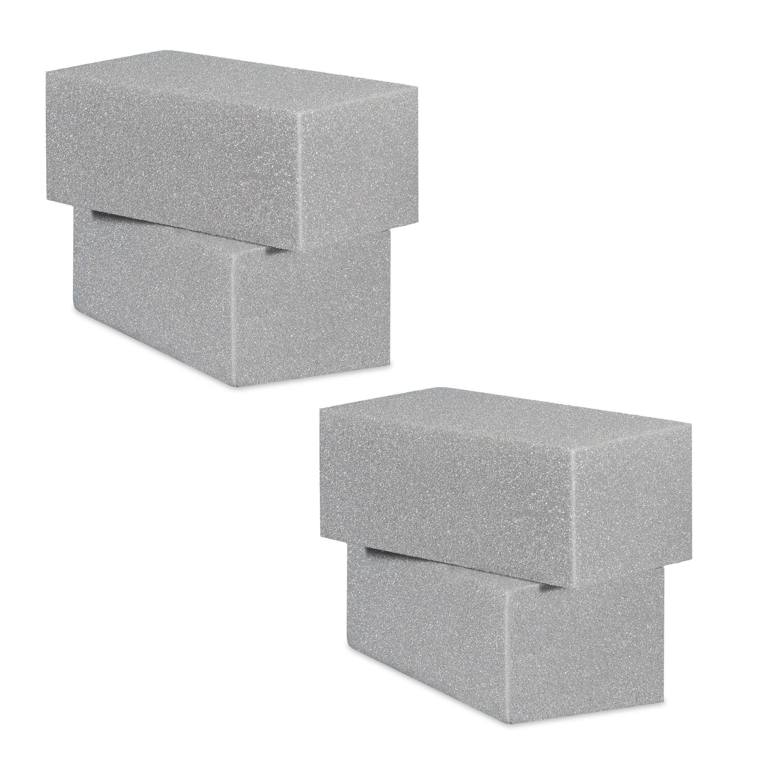 4 Blocchi Di Schiuma Floreale Per Fiori Secchi E Freschi, Misura 23x7x10,5 Cm, In Polistirene, Per Composizioni Fai Da Te, Matrimoni E Decorazioni, Colore Grigio