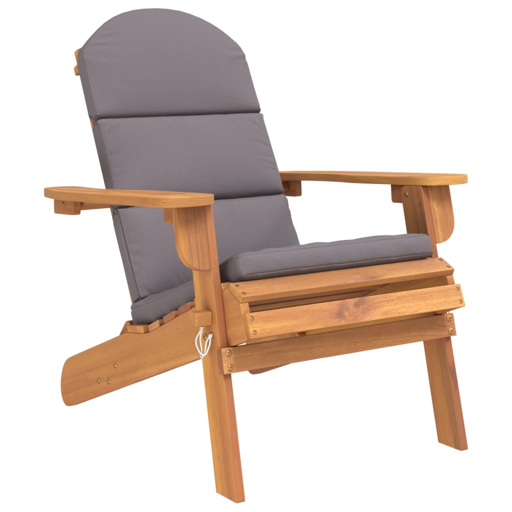 Chaise Jardin Adirondack VidaXL - Bois Acacia Massif Avec Coussins