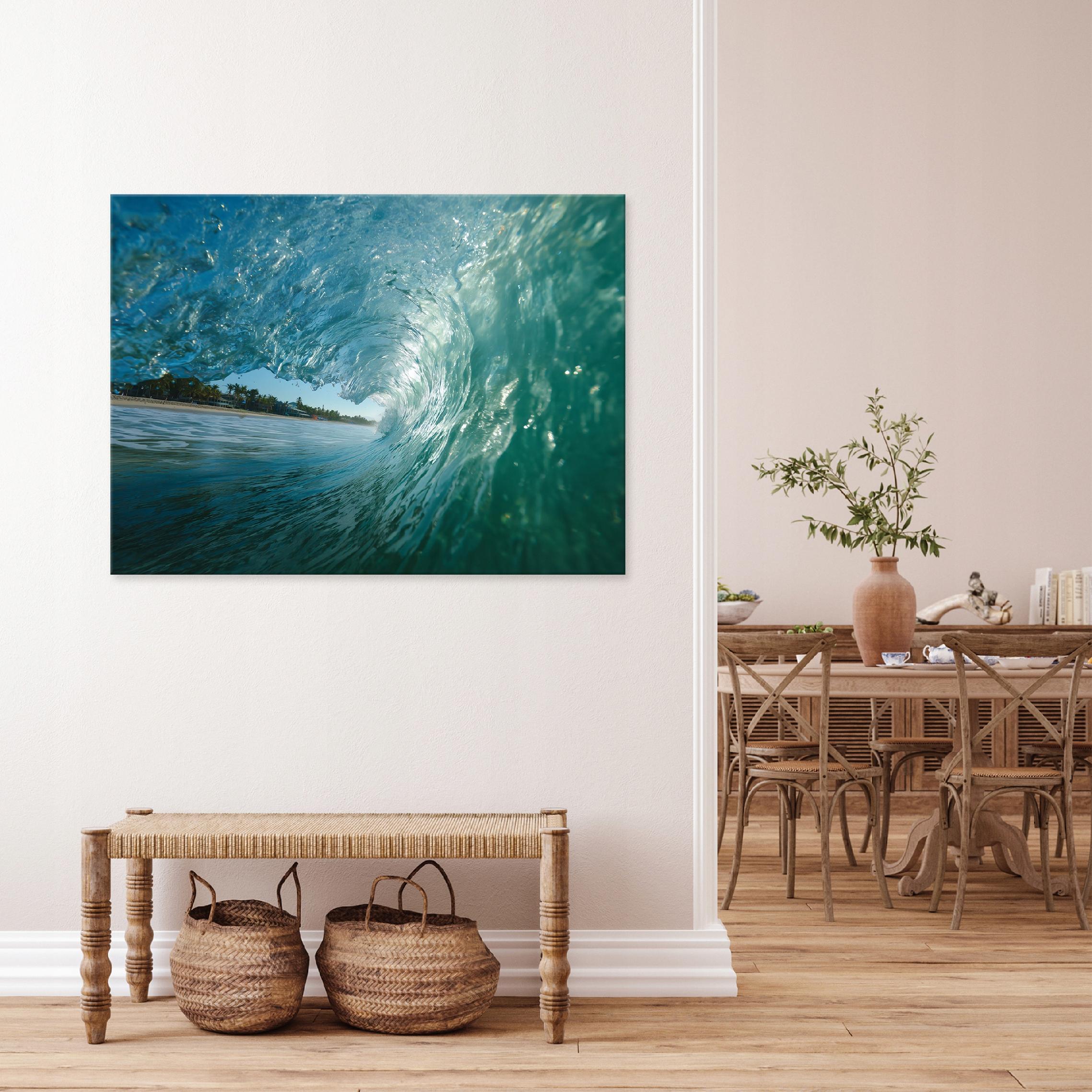Tableau Décoration Murale Impression Sur Toile Mer Bleu Flots - 120x80 cm - Tableau Décoration Murale Chambre et salon - 2