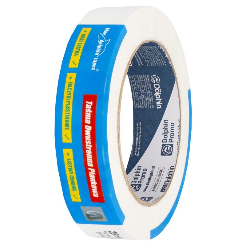Taśma dwustronna, Blue Dolphin, piankowa, 25mm x 5m