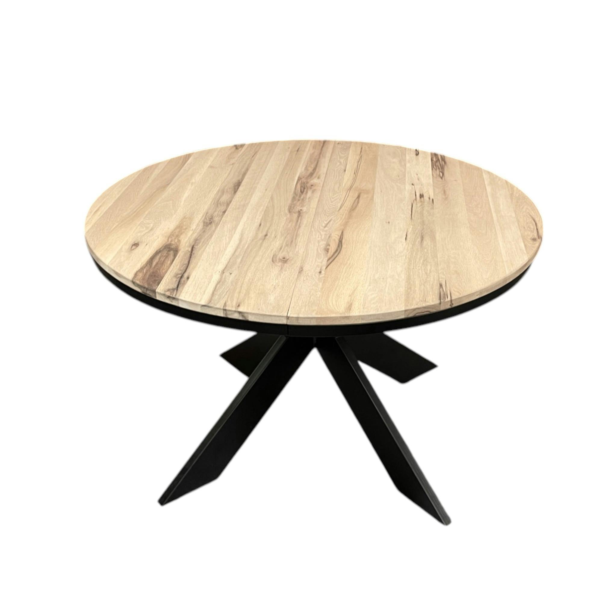 Table ronde extensible en chêne blanc 120 cm PALERME - 5