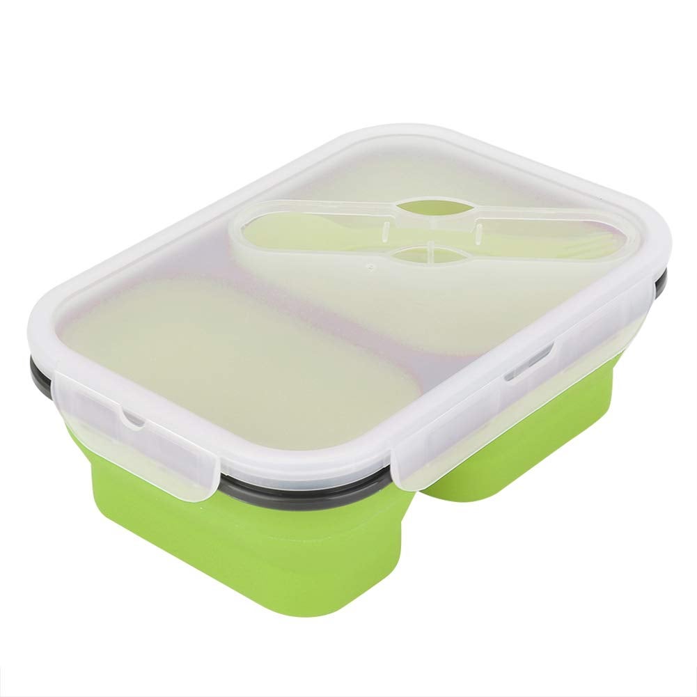 Fdit Contenitore Pieghevole In Silicone Per Alimenti - 800ml, Verde, Adatto A Microonde E Lavastoviglie - 3